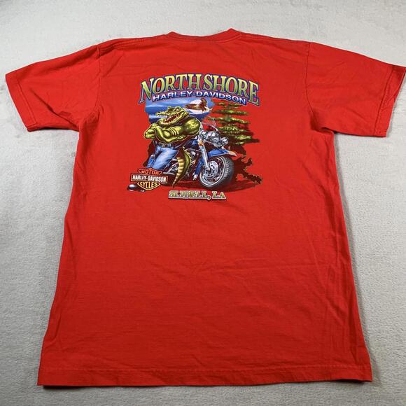 Vintage Harley-Davidson Shirt Mens Large Red North Shore Slidell LA USA 2004 Tee - Picture 7 of 10